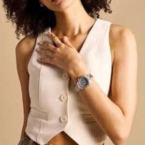 Fossil Luminous Blue Dial Silver Stainless Steel Watch